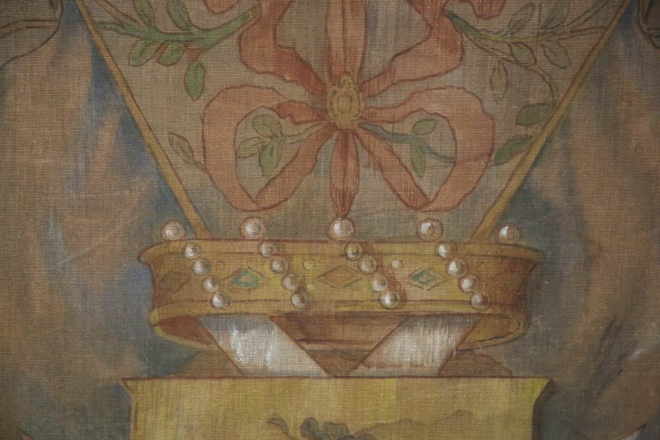 Importante toile peinte armoriée, Italie, XVIIIes