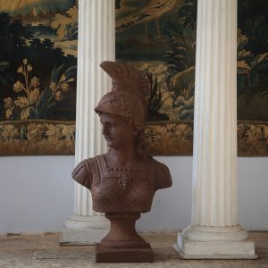 Important buste d'Athéna en fonte,  XXe