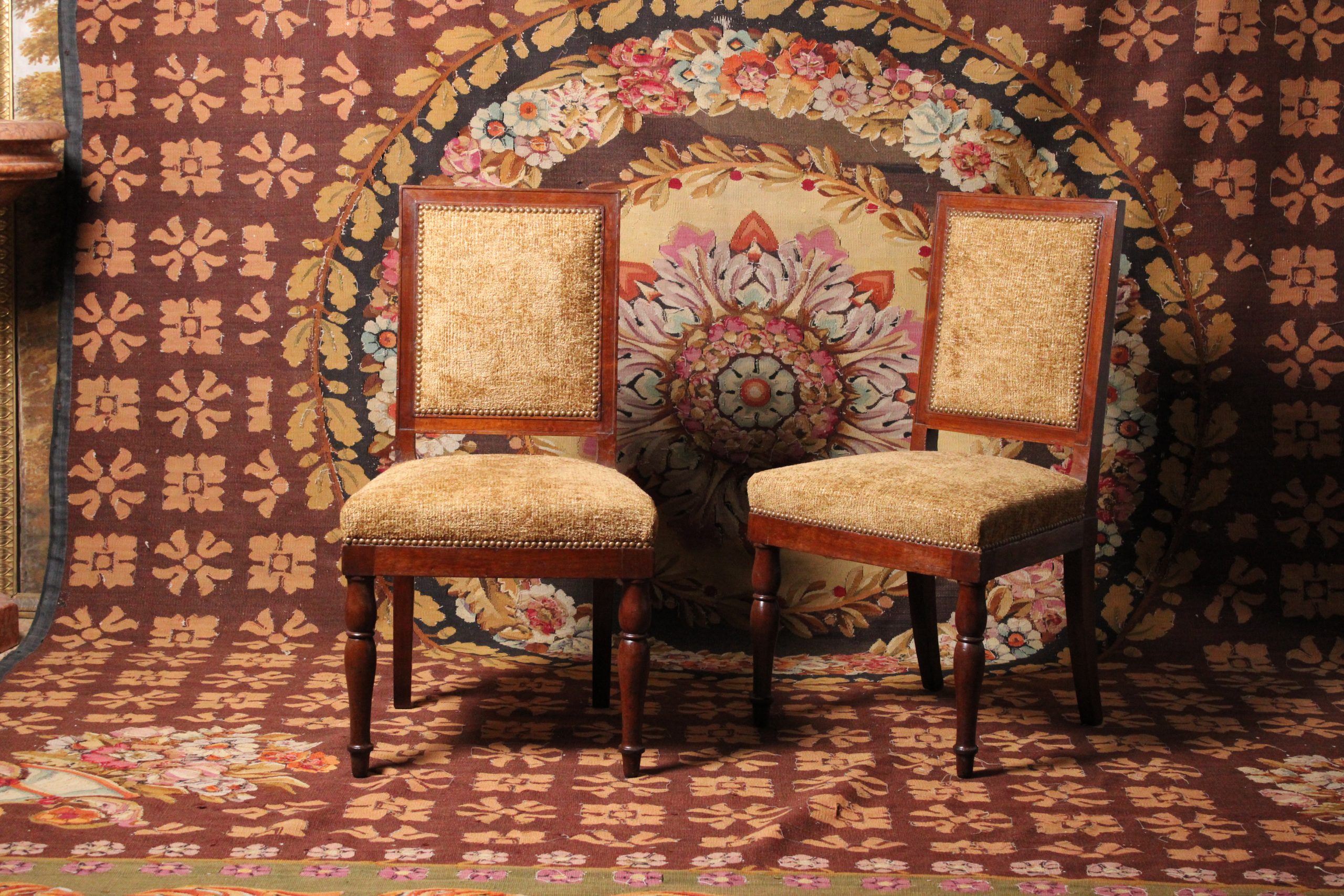 Paire de chaises en acajou d'époque Empire, estampillées Jacob Desmalter vers 1810