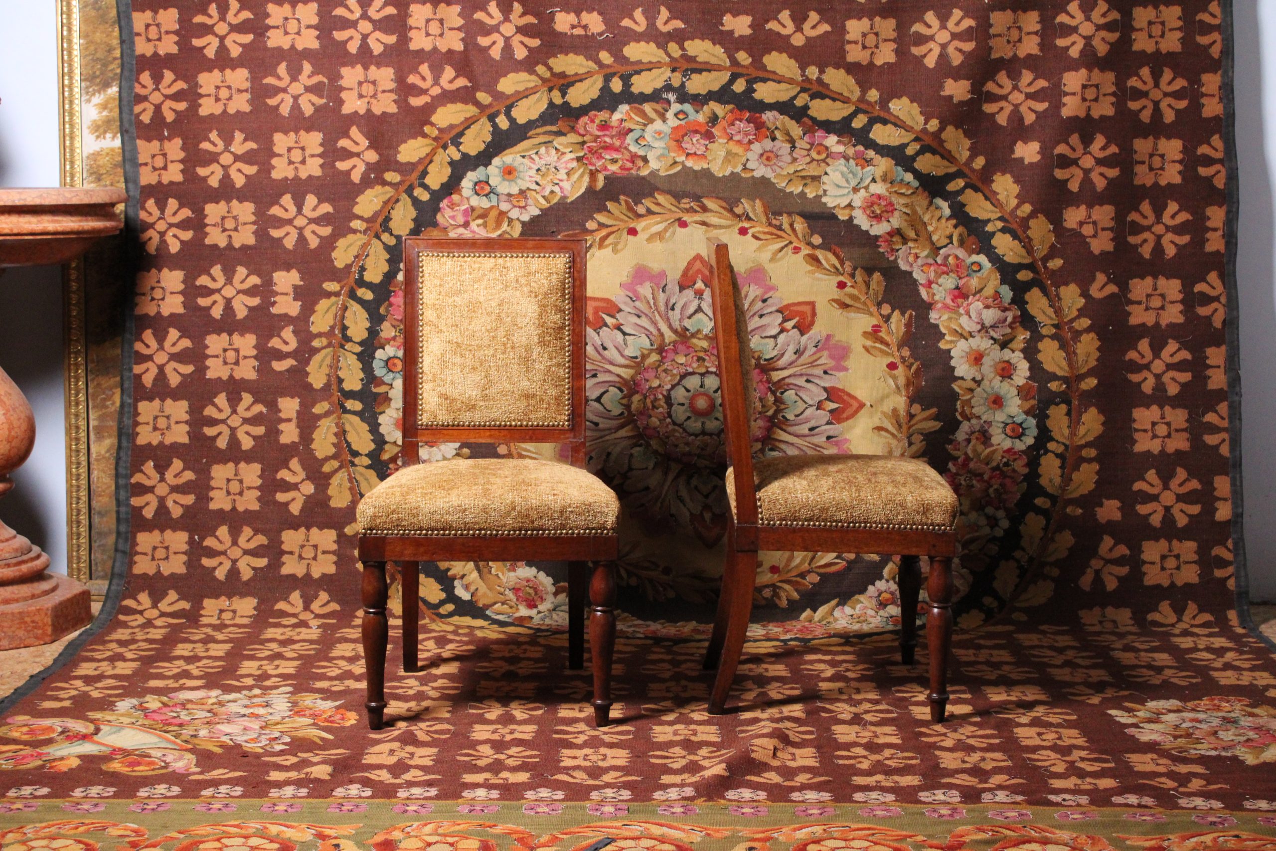 Paire de chaises en acajou d'époque Empire, estampillées Jacob Desmalter vers 1810