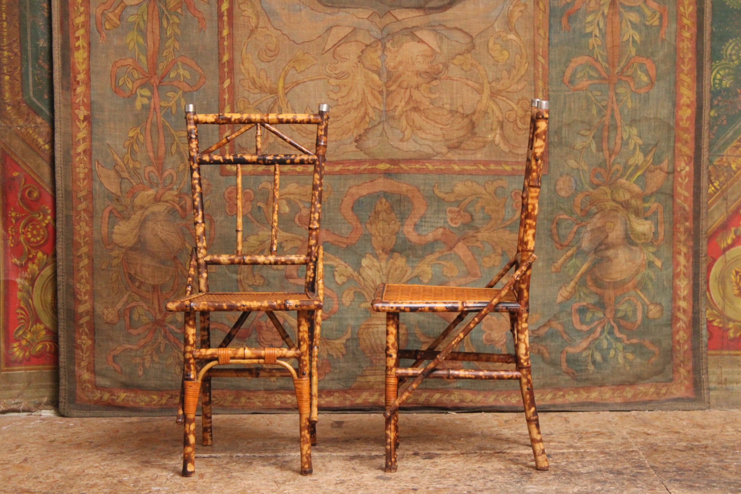 Paire de chaises en bambou et rotin dans le style de la Maison Perret & Vibert, fin XIXe
