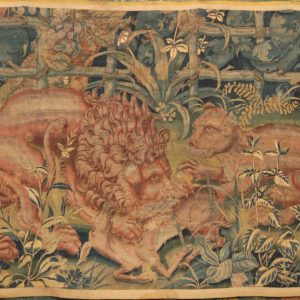 Tapisserie flamande combat d'animaux, atelier flamand, milieu XVIe siècle