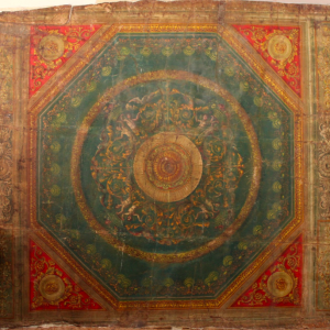 Importante toile peinte, plafond peint, Empire XIXe