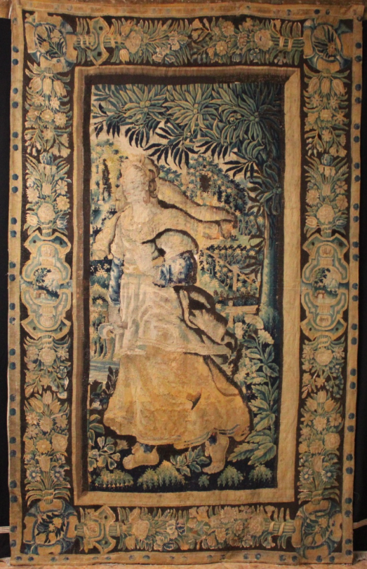 Tapisserie de laine et de soie animée par la déesse Cérès, ouvrage tissé dans un atelier flamand d'Audenarde dans la 1ère moitié du XVIIe siècle.