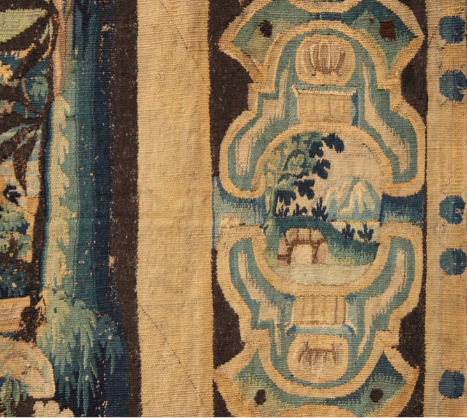 Tapisserie de laine et de soie animée par la déesse Cérès, ouvrage tissé dans un atelier flamand d'Audenarde dans la 1ère moitié du XVIIe siècle.