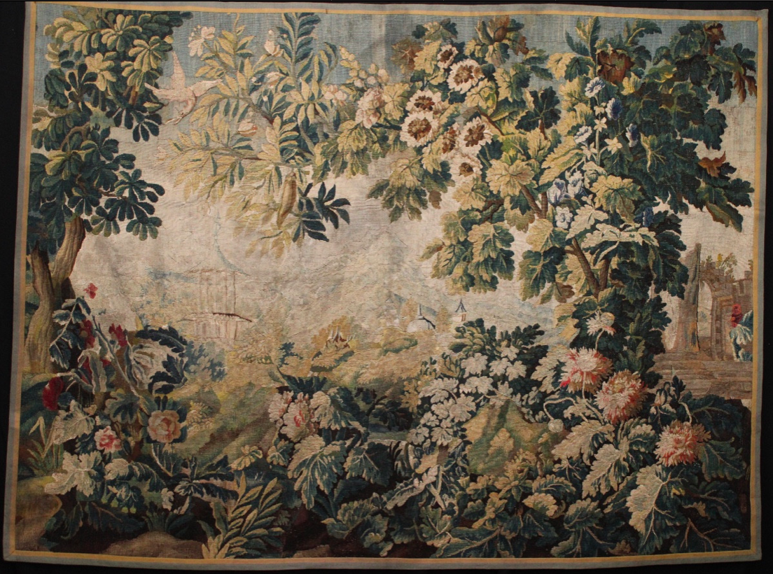 Tapisserie "Verdure à pagode", Aubusson XVIIIe siècle