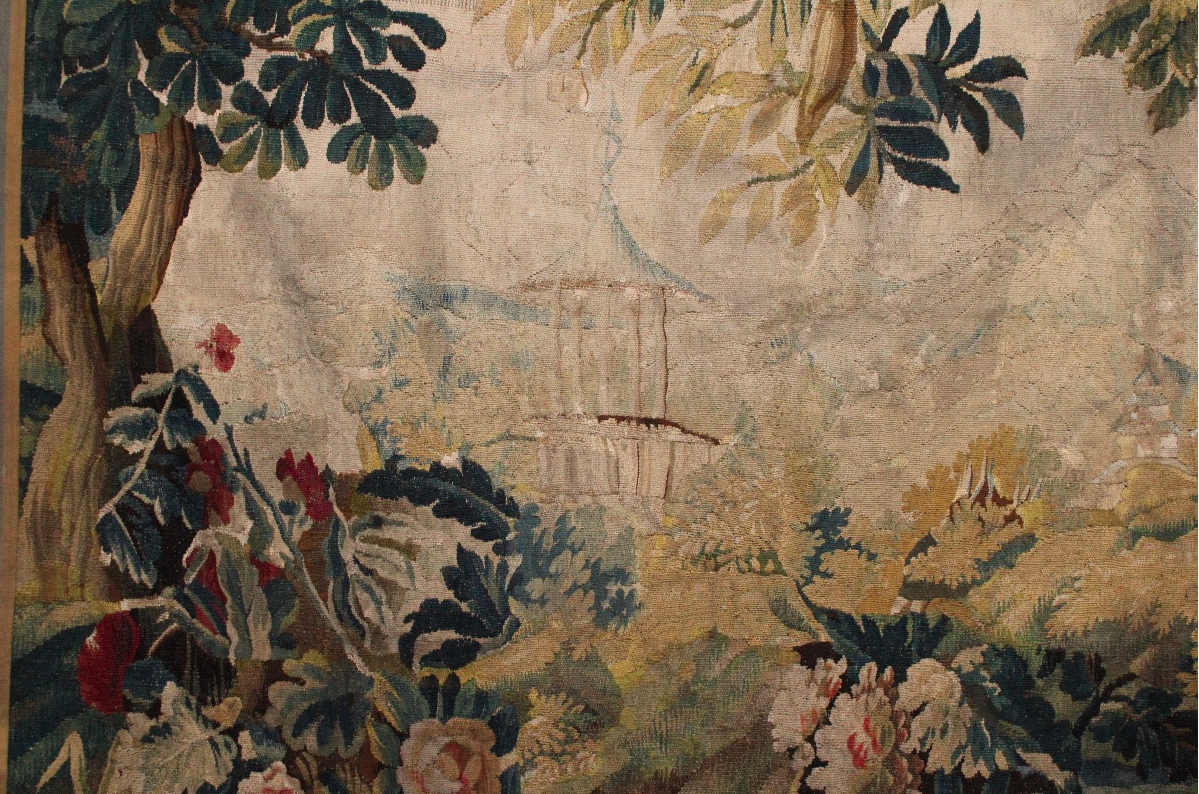 Tapisserie "Verdure à pagode", Aubusson XVIIIe siècle