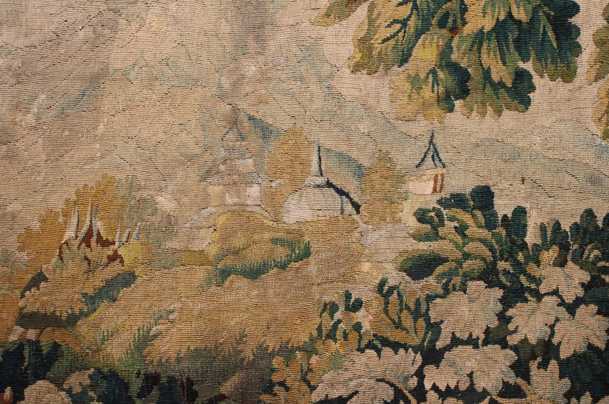 Tapisserie "Verdure à pagode", Aubusson XVIIIe siècle