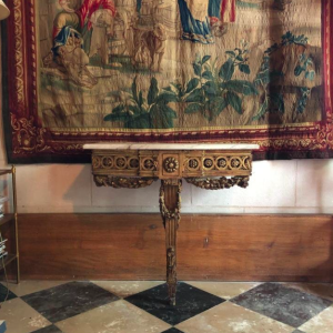 Console en bois doré d'époque Louis XVI.
