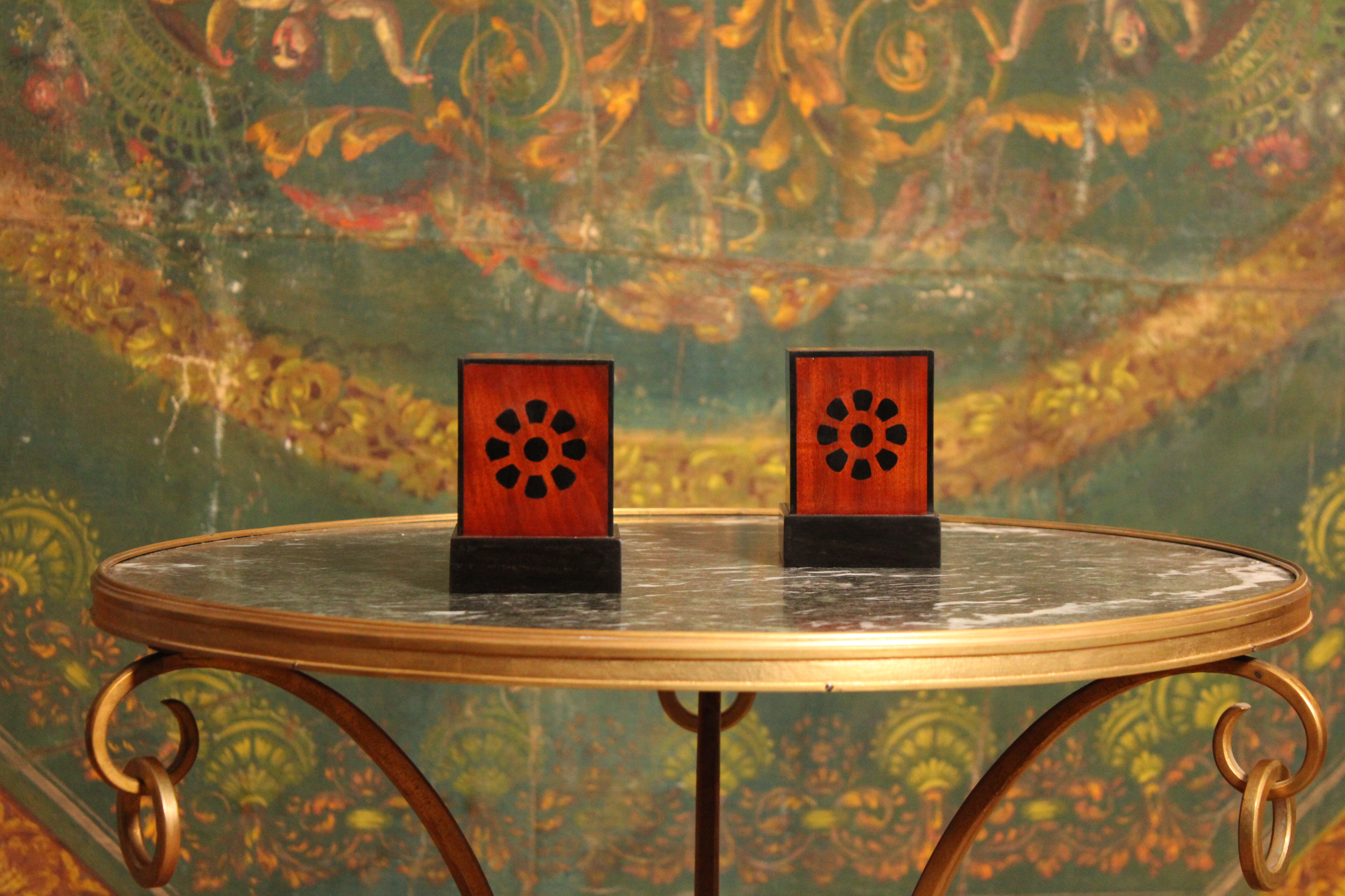 Socle Empire en acajou et ébène