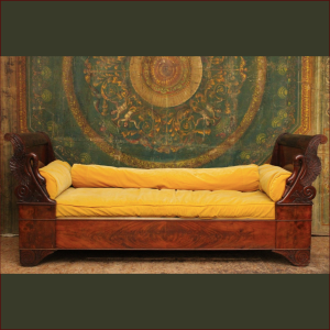 Lit de style Empire en acajou et placage d'acajou, vers 1850
