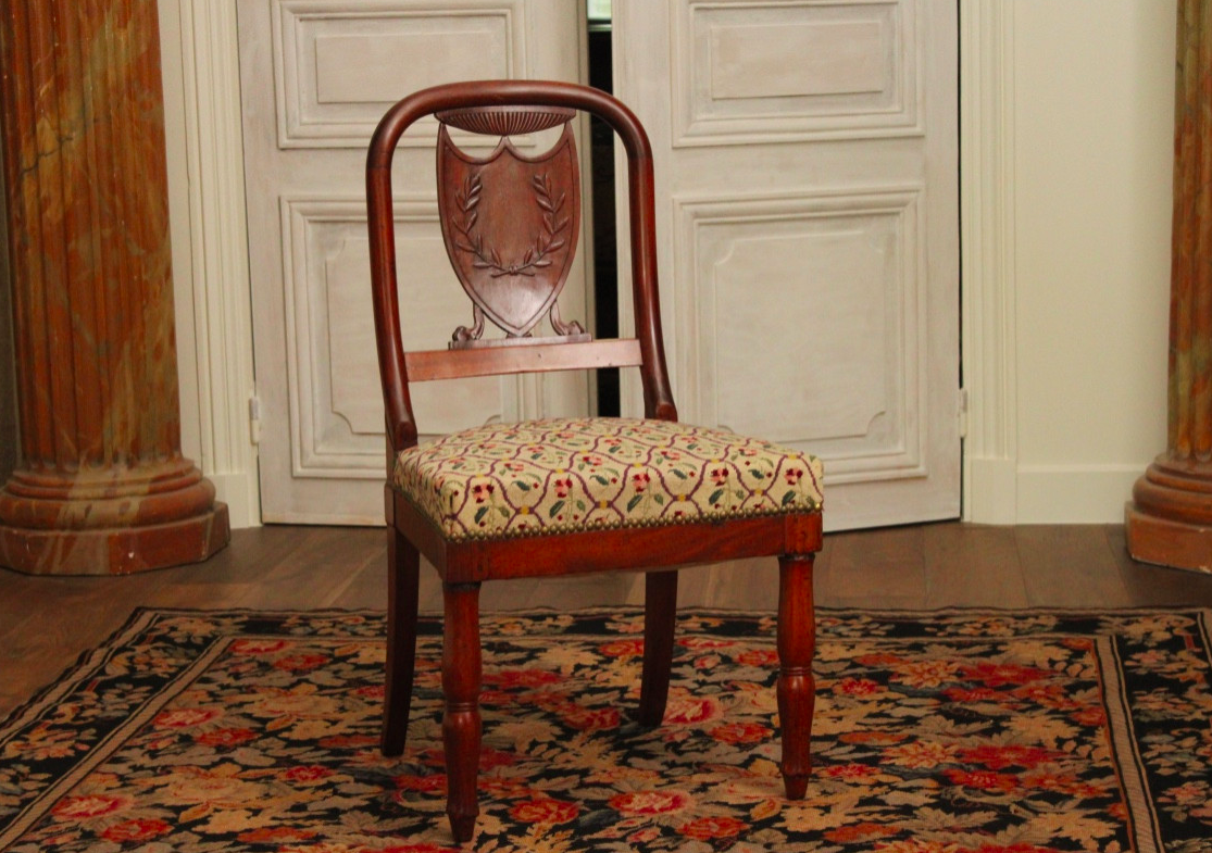 Chaise assise tapisserie, époque Empire, XIXe s