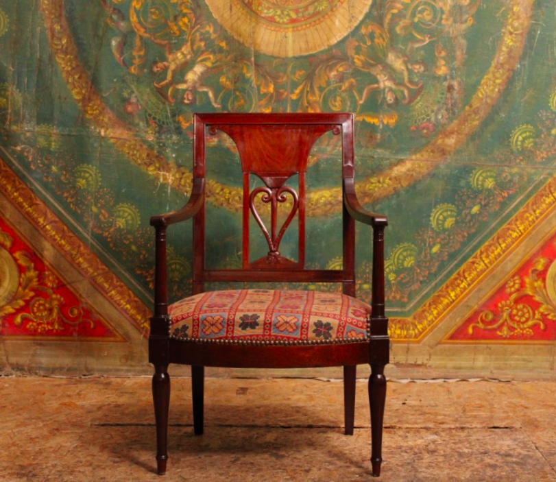 Fauteuil en acajou ajouré, attribué à Jacob Frères, vers 1800 – Image 9