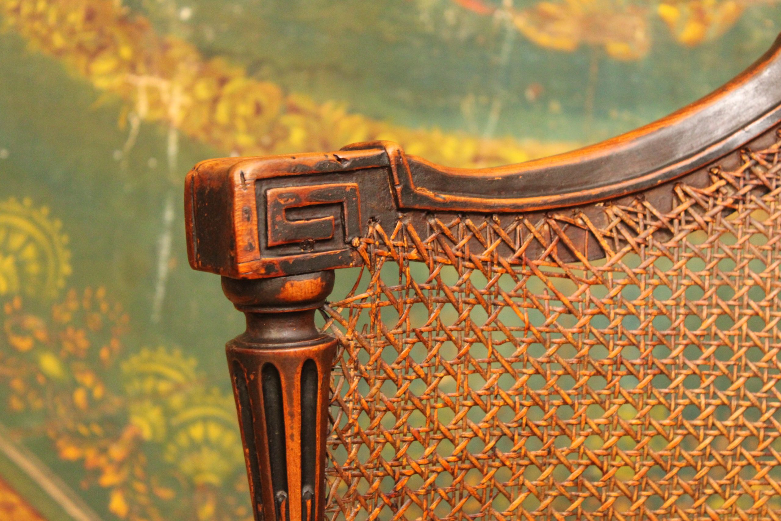Fauteuil de bureau canné dit 'Couillard' en merisier laqué noir, époque Louis XVI – Image 3