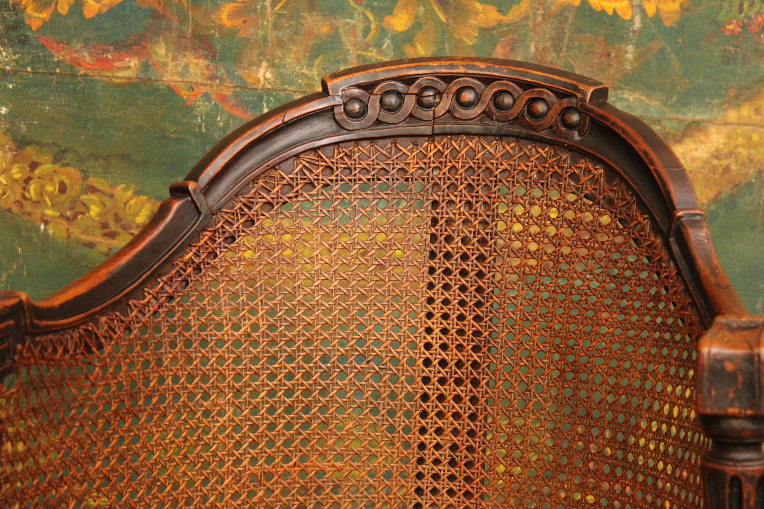 Fauteuil de bureau canné dit 'Couillard' en merisier laqué noir, époque Louis XVI – Image 2