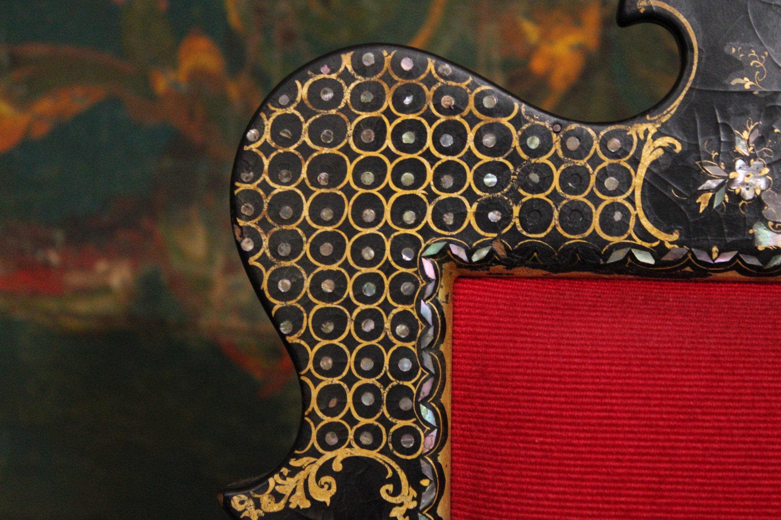 Chaise en bois laqué avec nacre, Napoléon III, fin XIXe s – Image 7
