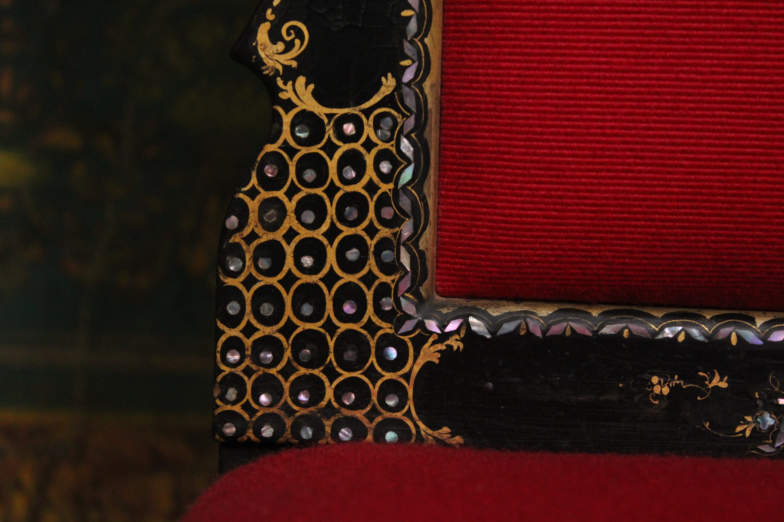 Chaise en bois laqué avec nacre, Napoléon III, fin XIXe s – Image 6