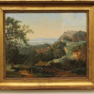 Gouache, paysage d'Arcadie, néoclassique 1ère moitié du XIXe siècle