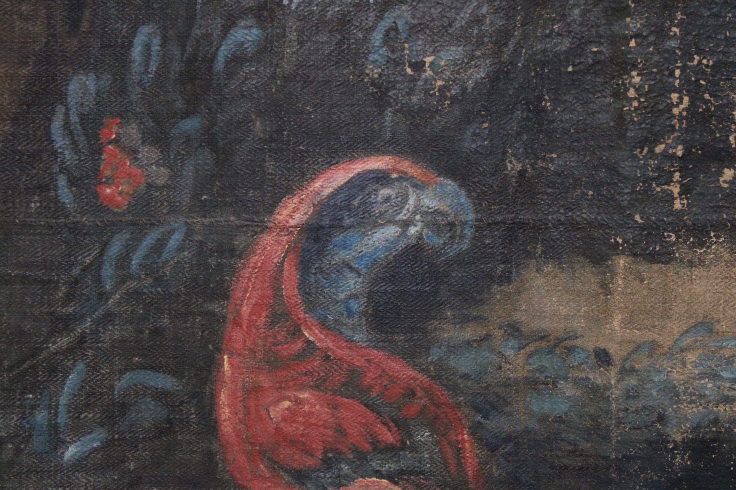 Toile peinte au paysage animé dans le goût des Tapisseries Verdure, début XIXe siècle – Image 6