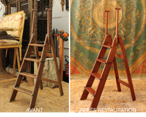 Restauration complète d'un escalier de bibliothèque fin XIXe-début XXe siècle