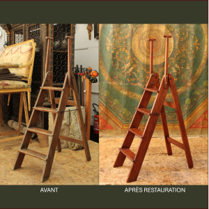 Restauration complète d'un escalier de bibliothèque fin XIXe-début XXe siècle