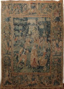 Tapisserie Flamande à scène galante, XVIIème siècle