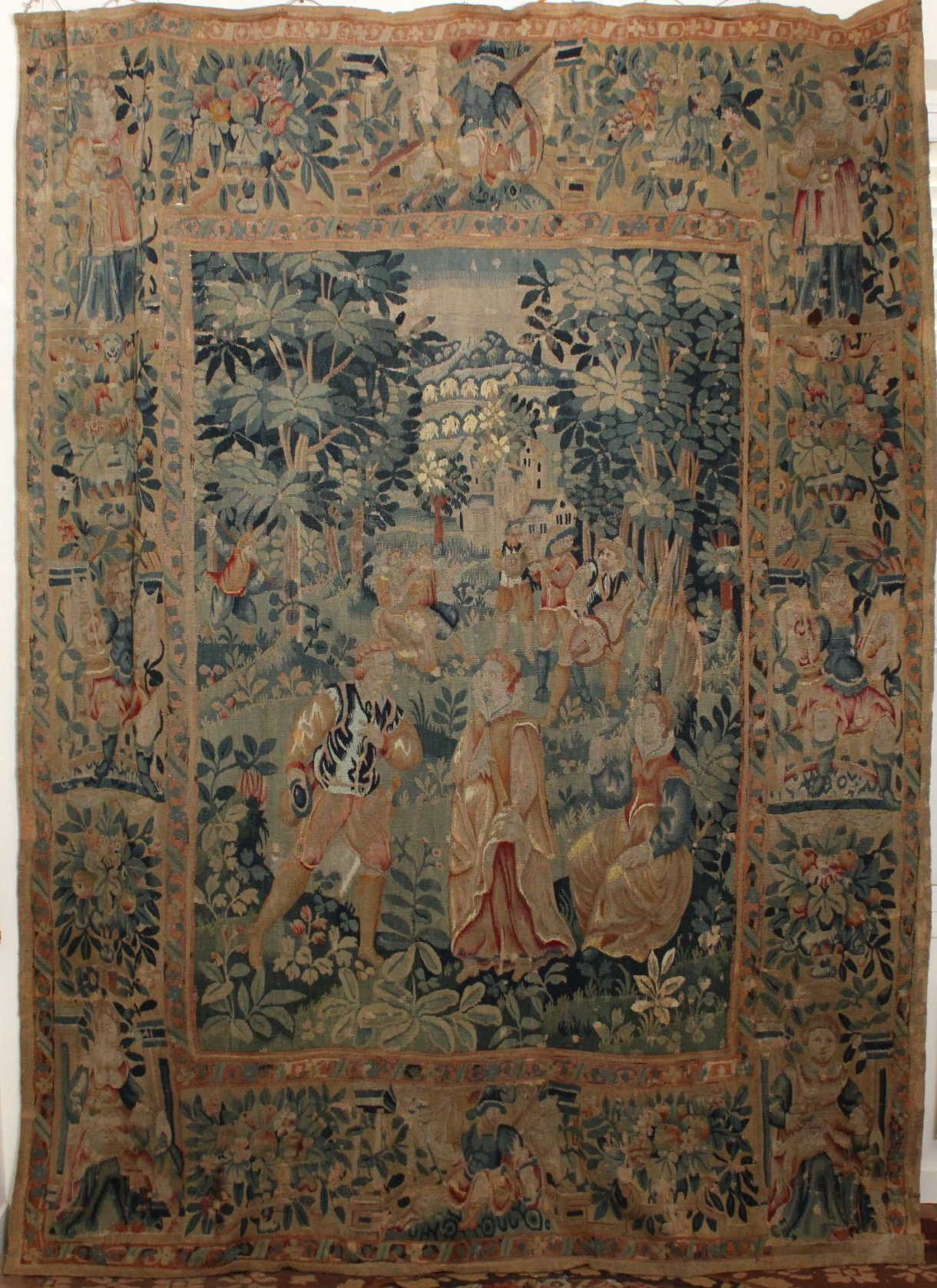 Tapisserie Flamande à scène galante, XVIIème siècle