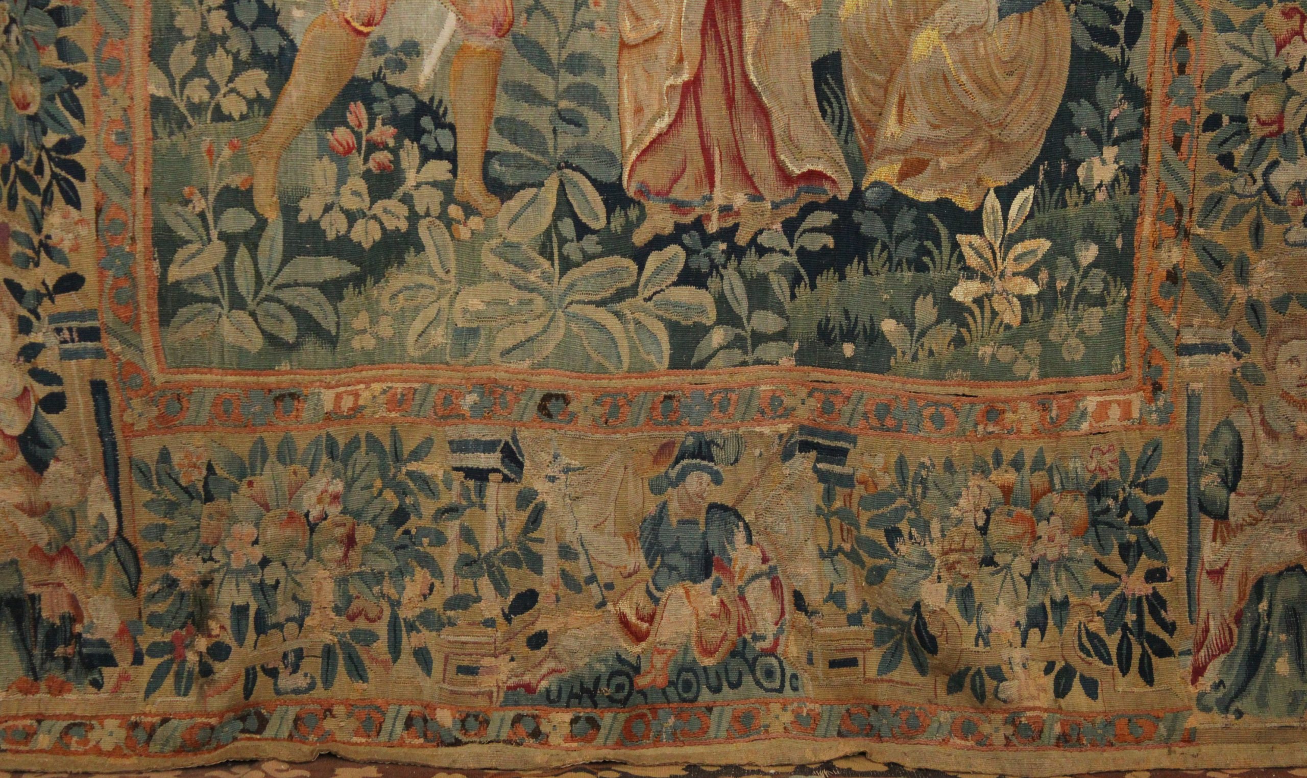 Tapisserie Flamande à scène galante, XVIIème siècle – Image 2