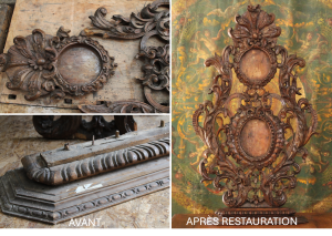 Restauration complète d'un porte reliquaire en tilleul sculpté du XVIIIe siècle