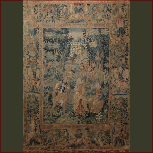 Tapisserie Flamande à scène galante, XVIIème siècle